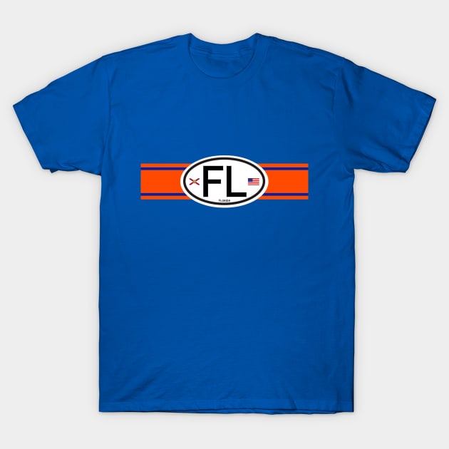 Florida Racing Stripe - orange T-Shirt by MotoGirl